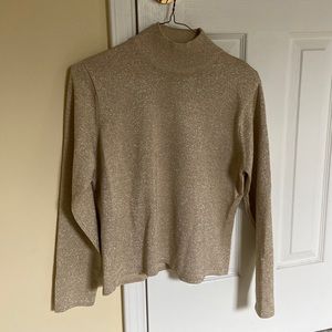 Talbots Gold sparky mock turtleneck sweater